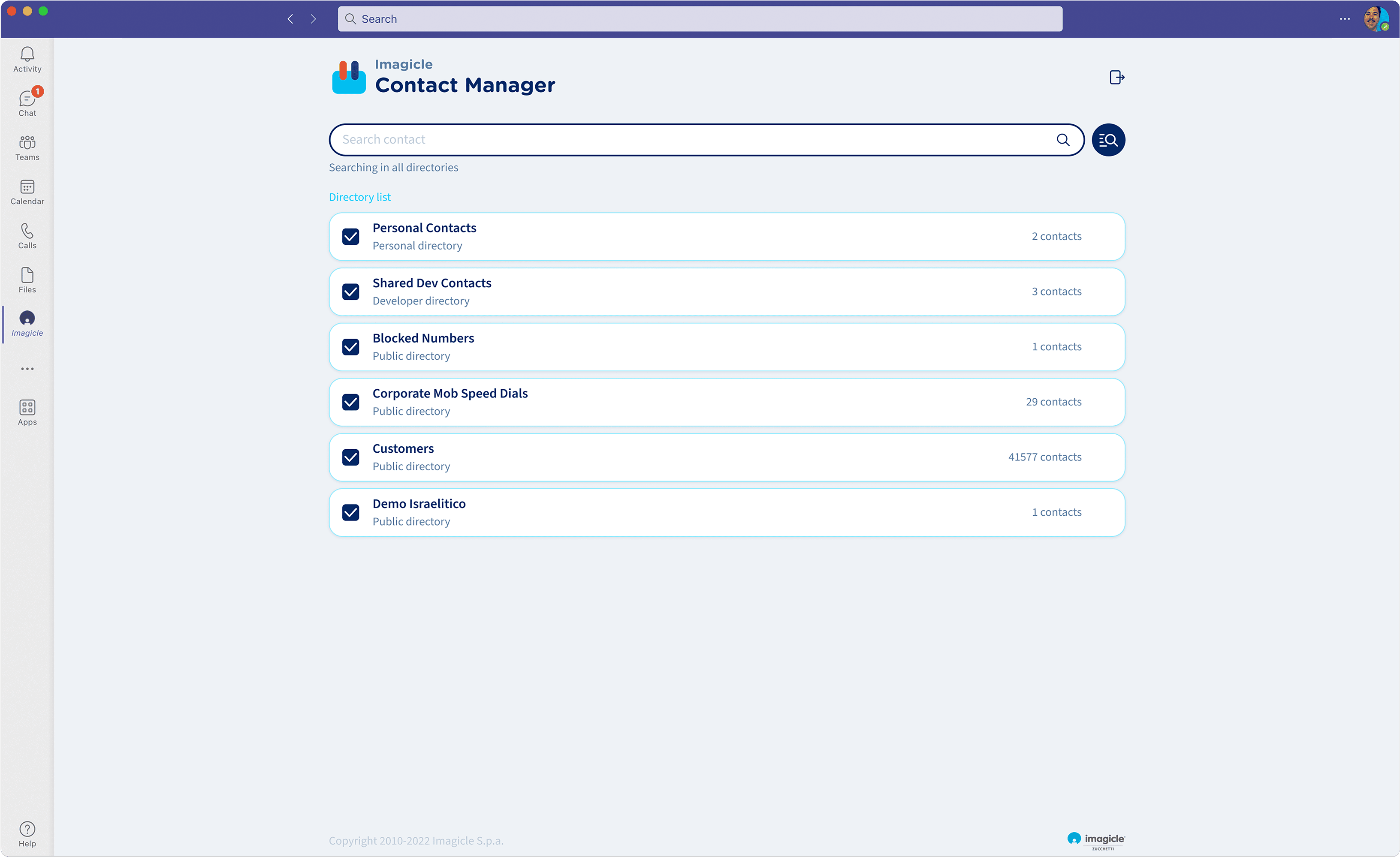Contact Manager for Microsoft Teams